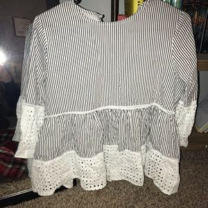 Striped peplum blouse